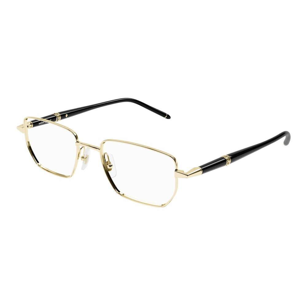 Mont Blanc Mb0347o Eyeglasses Gold Black Metal Rectangle